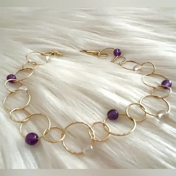 14k gold CAODURO Italian Luxury bracelet rings/circles - Picture 12 of 13